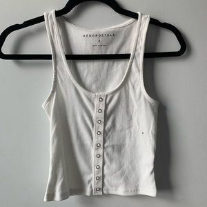 Aeropostale White Tank Midi Button Down
